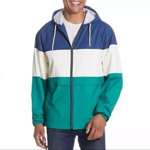 Weatherproof Vintage Reversible Men's Blue, White, and Green Windbreaker XXL